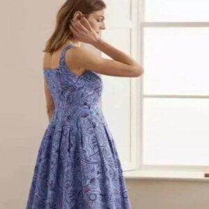 (EUC) Boden Aubrey Hazy Blue Paisley Delight Midi Dress (Size: 10P)